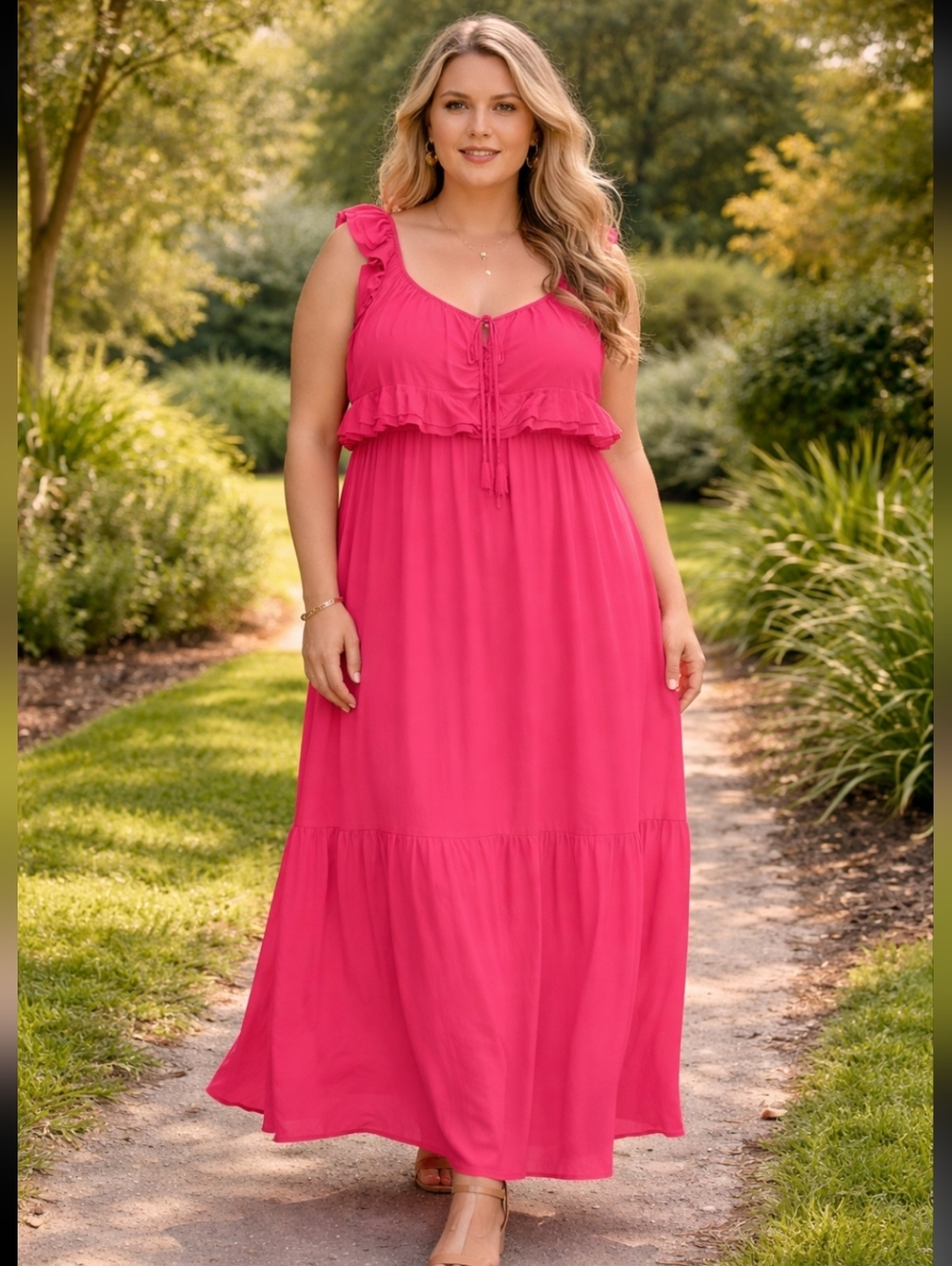 Sofia Vergara Pink Maxi Dress, NWT